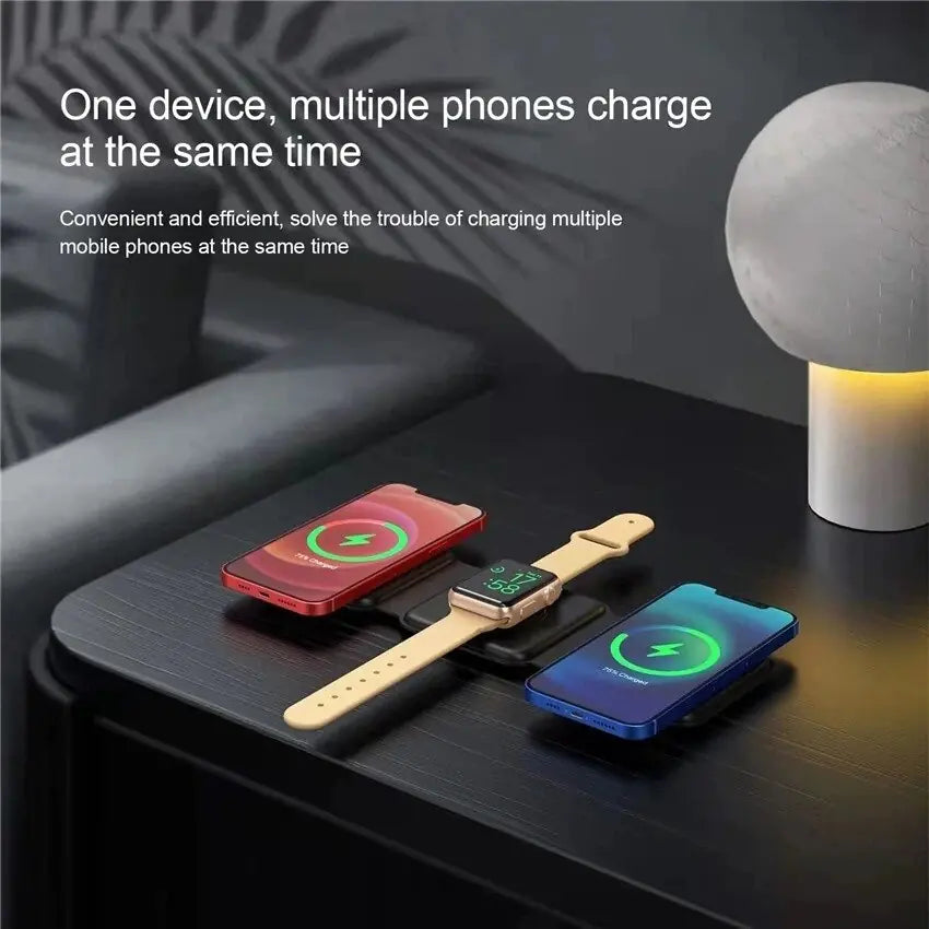 Tri-Device Magnetic Wireless Charger