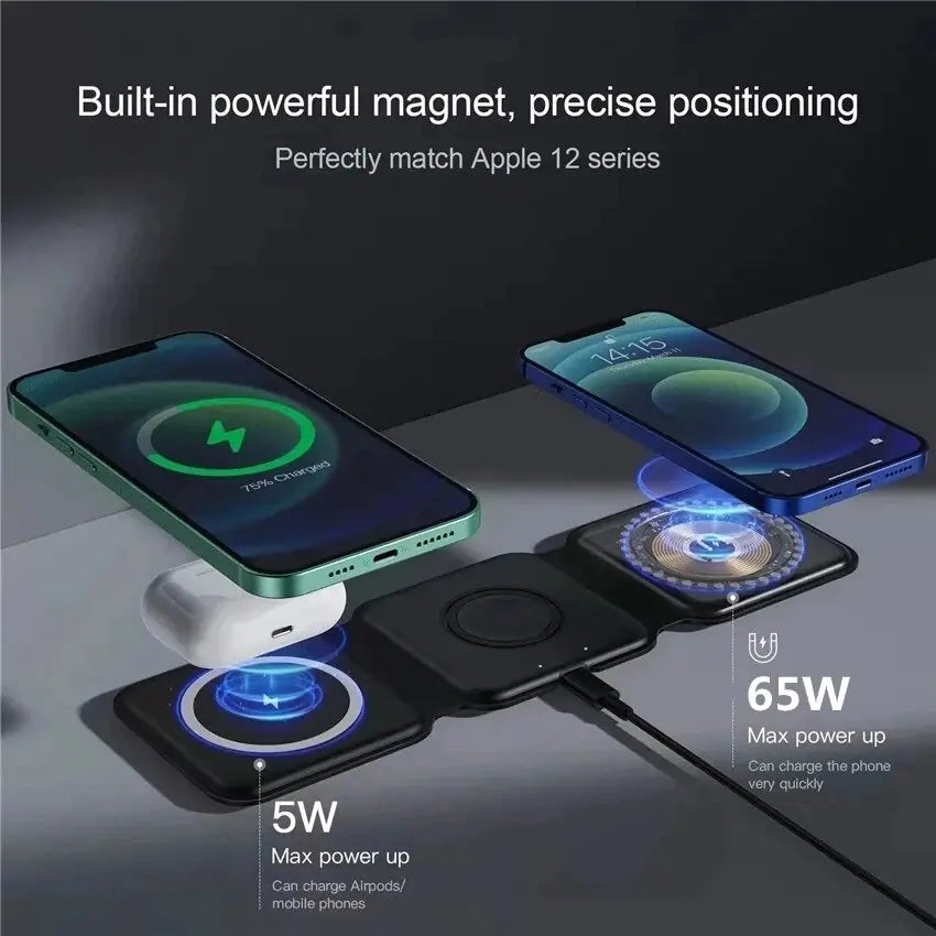 Tri-Device Magnetic Wireless Charger